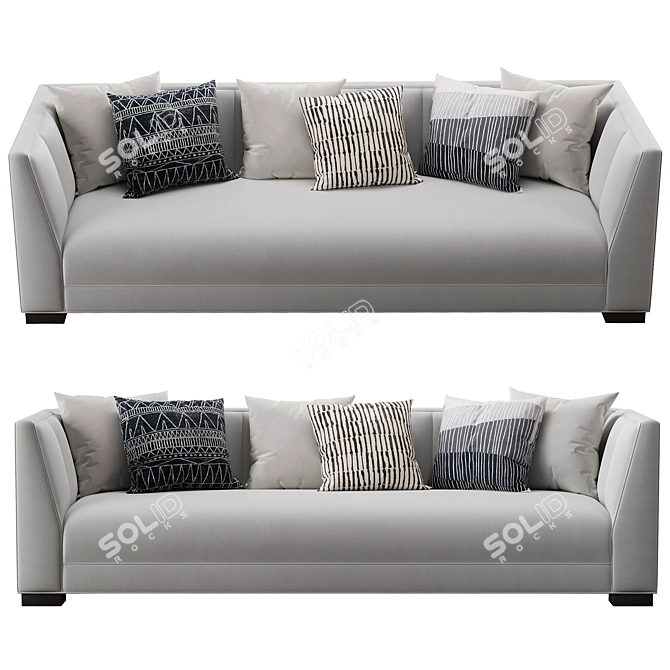 Contemporary Rh Paxton Fabric Sofa 3D model image 3