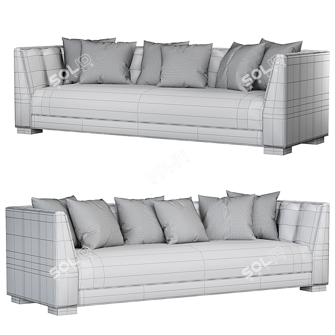 Contemporary Rh Paxton Fabric Sofa 3D model image 5