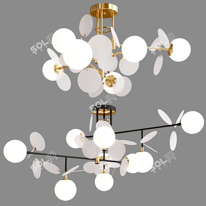 Matisse B: Modern Metal and Plastic Pendant Light 3D model image 2