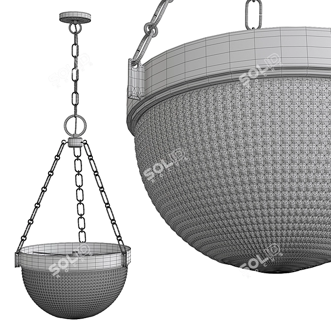 Elegant Winfield Pendant Light 3D model image 2