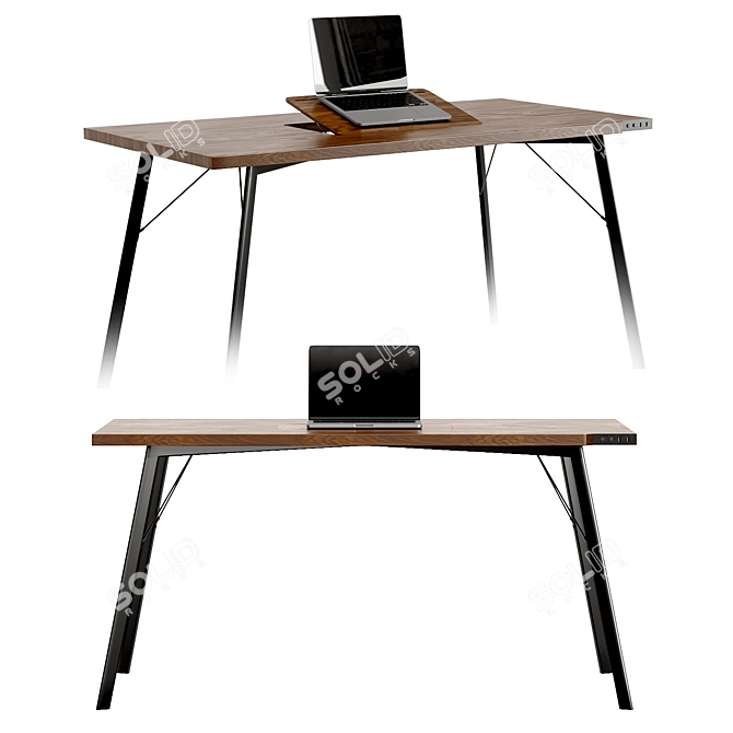 Sleek Wooden Desk: Tabula Sense Light 3D model image 1