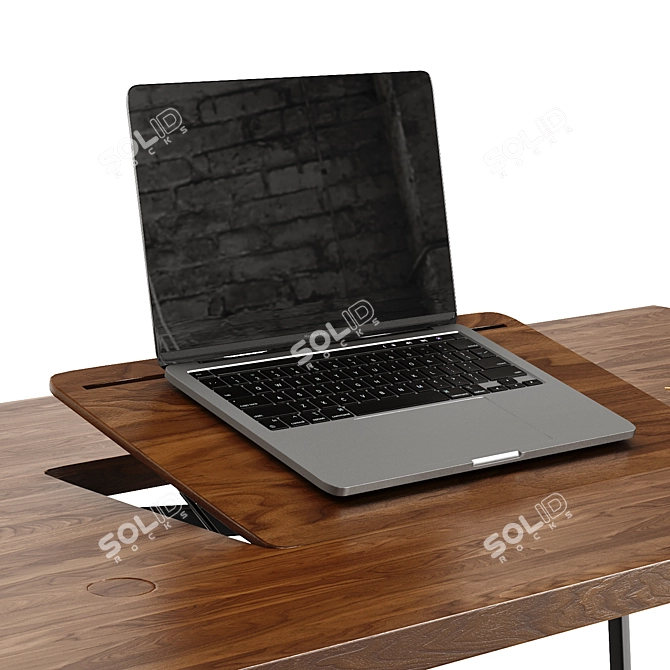 Sleek Wooden Desk: Tabula Sense Light 3D model image 2