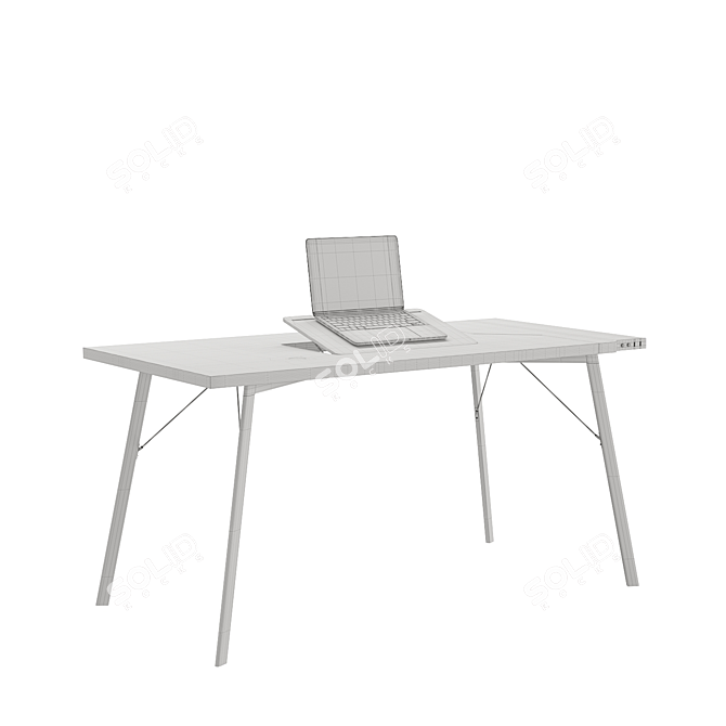 Sleek Wooden Desk: Tabula Sense Light 3D model image 4