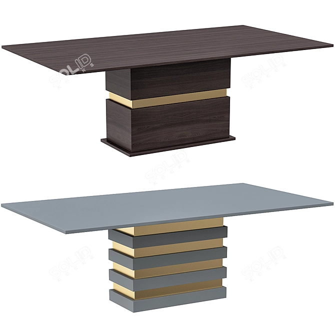 Modern Barna & Space Dining Table 3D model image 1