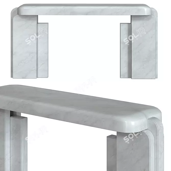 Elegant White Marble Marta Console 3D model image 1