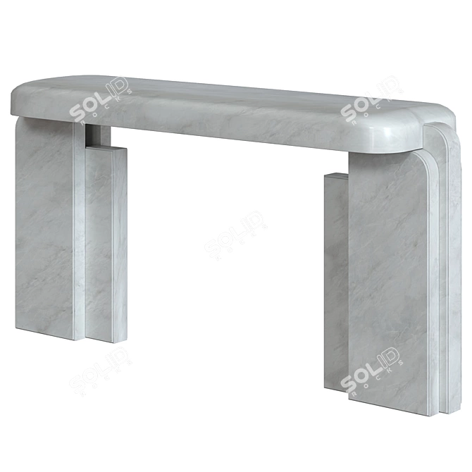 Elegant White Marble Marta Console 3D model image 2