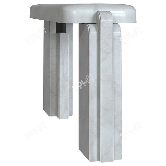 Elegant White Marble Marta Console 3D model image 3