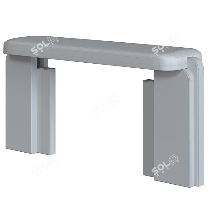 Elegant White Marble Marta Console 3D model image 4