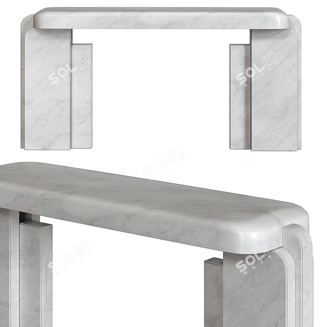 Elegant White Marble Marta Console 3D model image 5