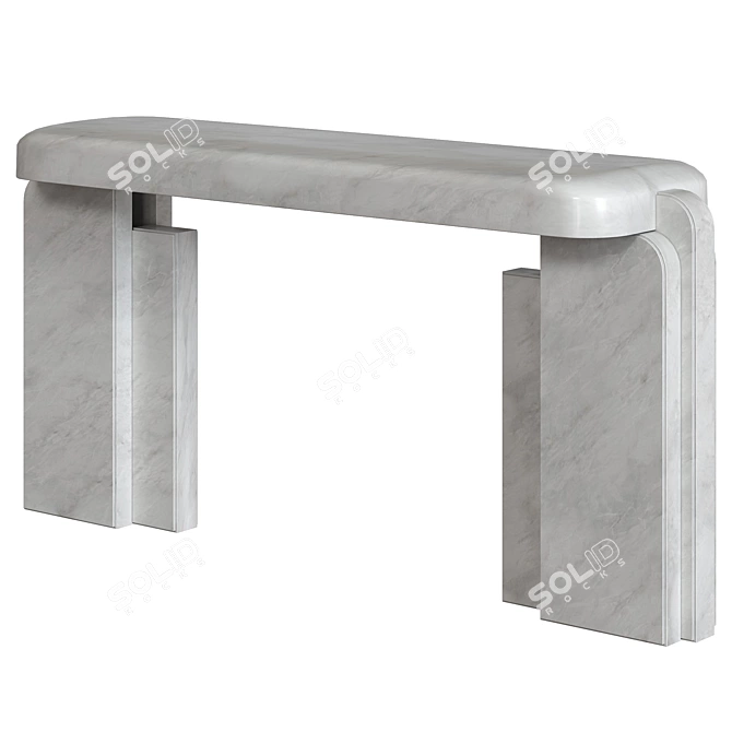 Elegant White Marble Marta Console 3D model image 6