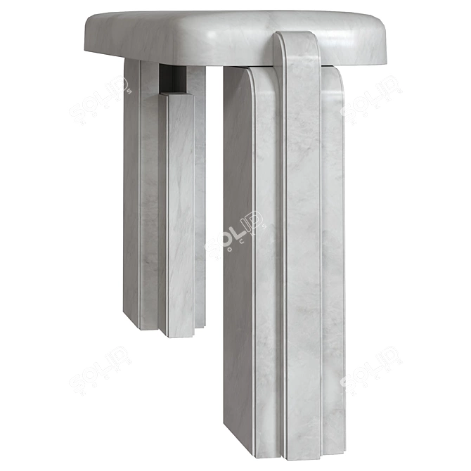 Elegant White Marble Marta Console 3D model image 7