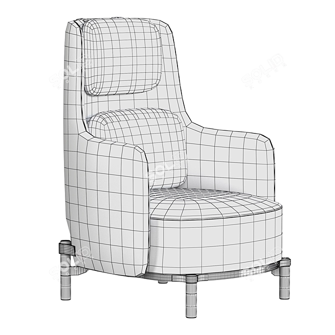 Modern Minotti Tape Armchair 3D model image 7