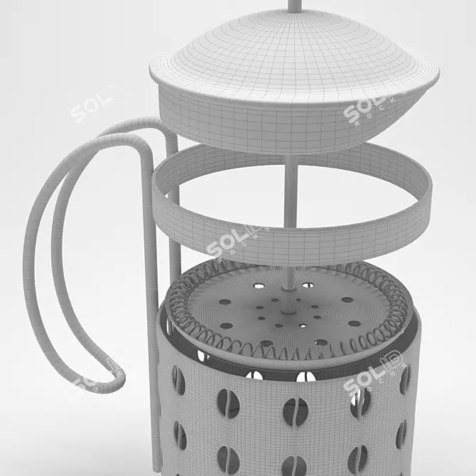 Sleek French Press Coffee Maker 3D model image 3