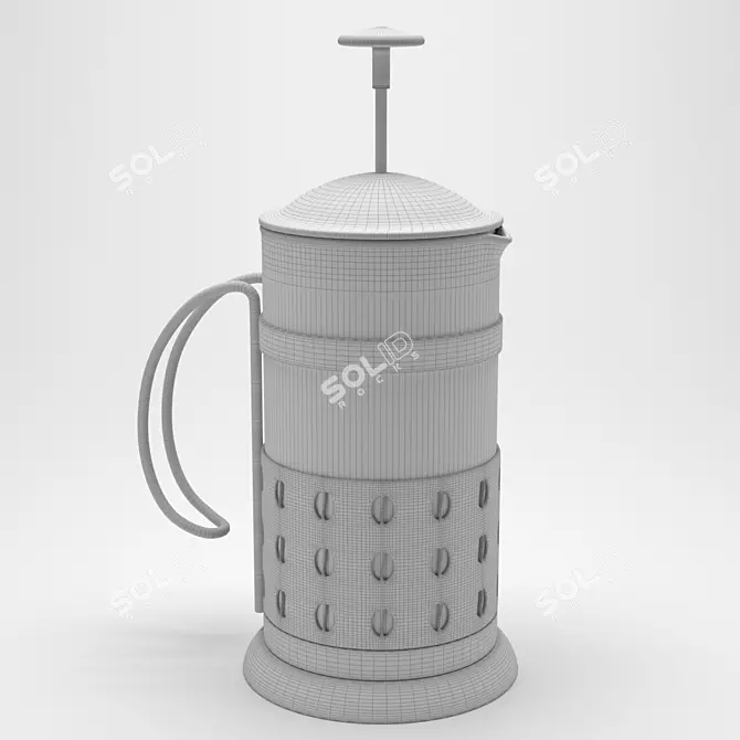 Sleek French Press Coffee Maker 3D model image 5