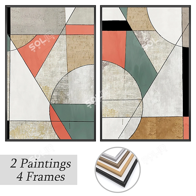 Versatile Set of Wall Paintings 3D model image 1