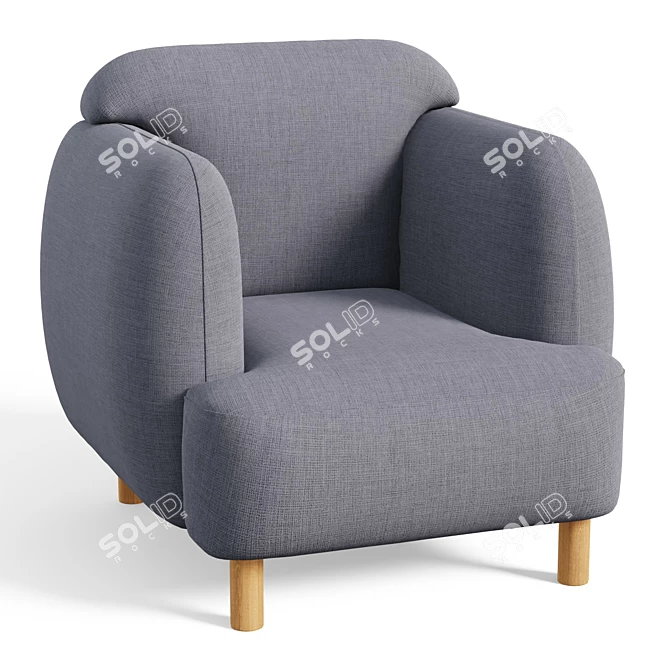 Cozy Oak Elliot Chair 3D model image 1