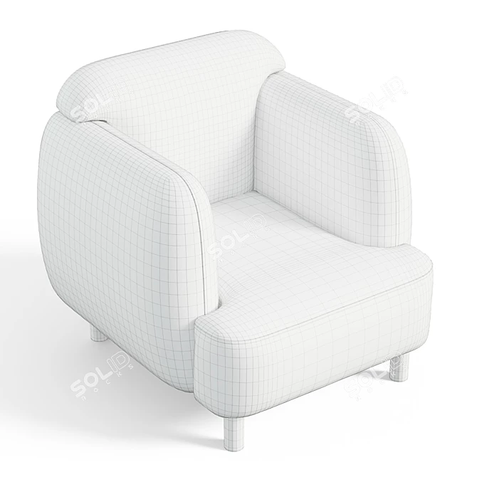 Cozy Oak Elliot Chair 3D model image 6