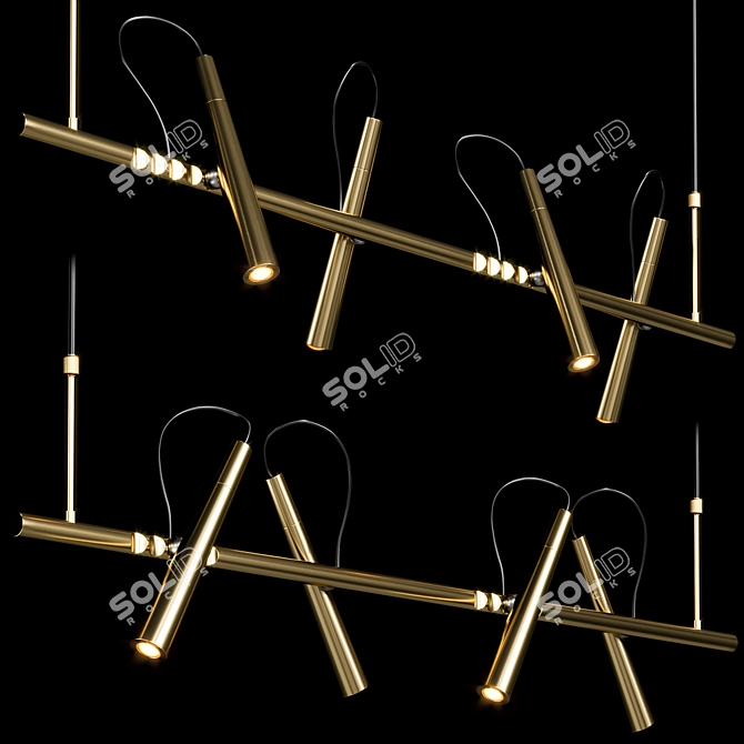 Sleek and Stylish BECKY LONG Pendant Light 3D model image 4