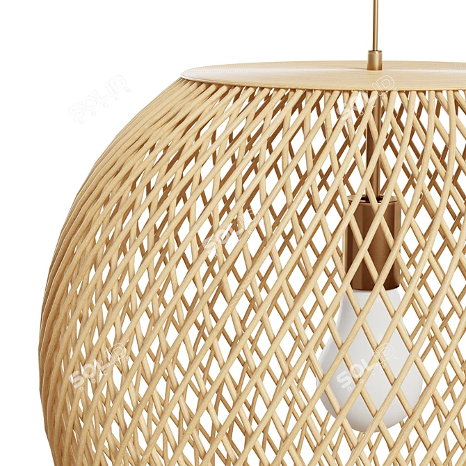 Coastal Rattan Sphere Pendant 3D model image 5