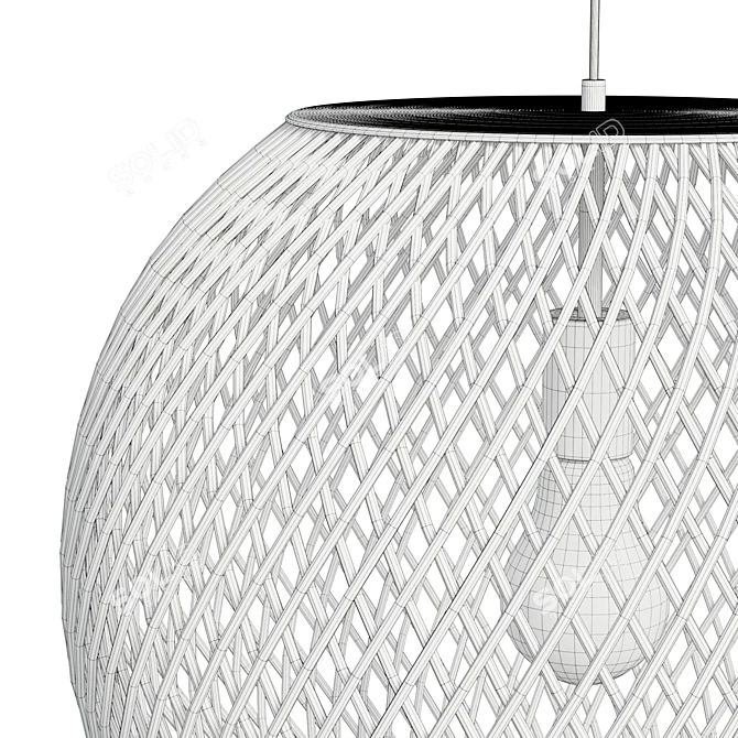 Coastal Rattan Sphere Pendant 3D model image 6