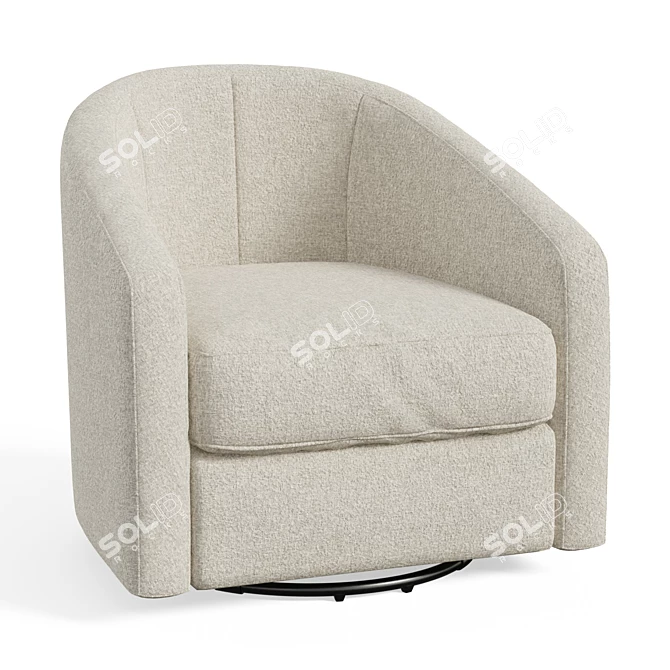 Comfortable Mid-Century Swivel Glider 3D model image 1