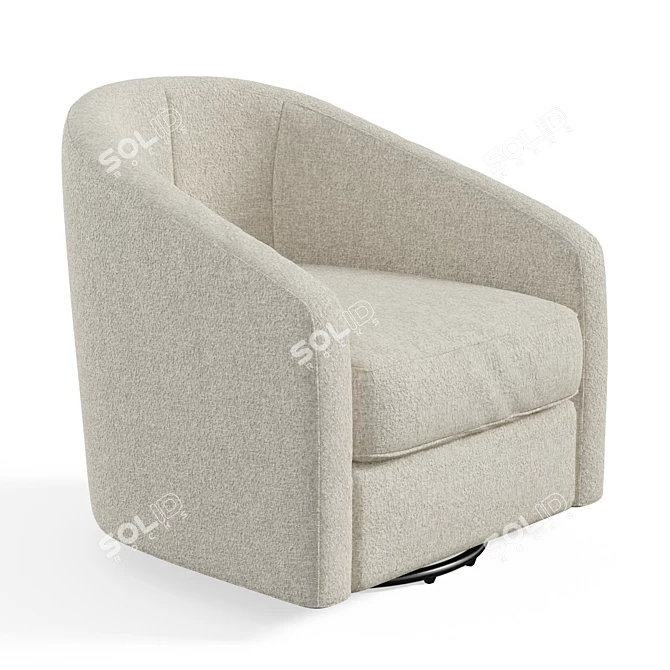 Comfortable Mid-Century Swivel Glider 3D model image 5