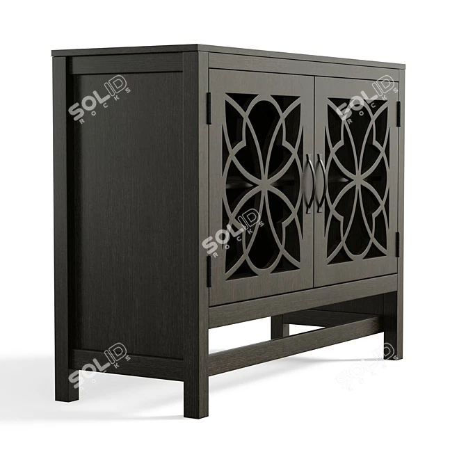 Vintage Mathur Accent Cabinet 3D model image 3