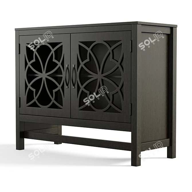 Vintage Mathur Accent Cabinet 3D model image 4