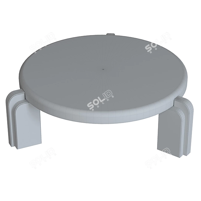 Elegant White Marble Coffee Table 3D model image 3