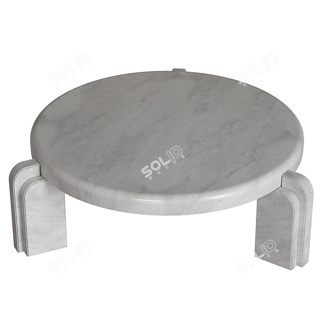 Elegant White Marble Coffee Table 3D model image 5