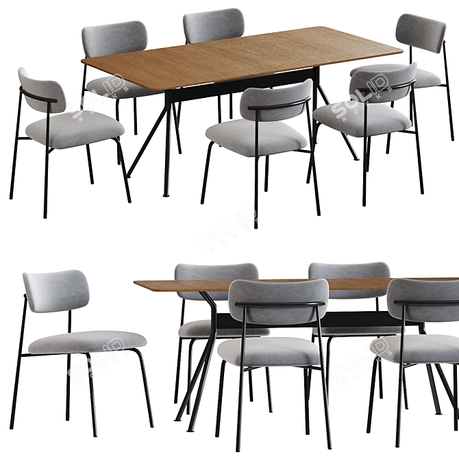 Modern Artifort Aloa and Beso Dining Table 3D model image 1