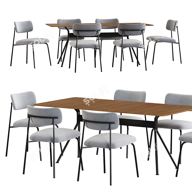 Modern Artifort Aloa and Beso Dining Table 3D model image 3