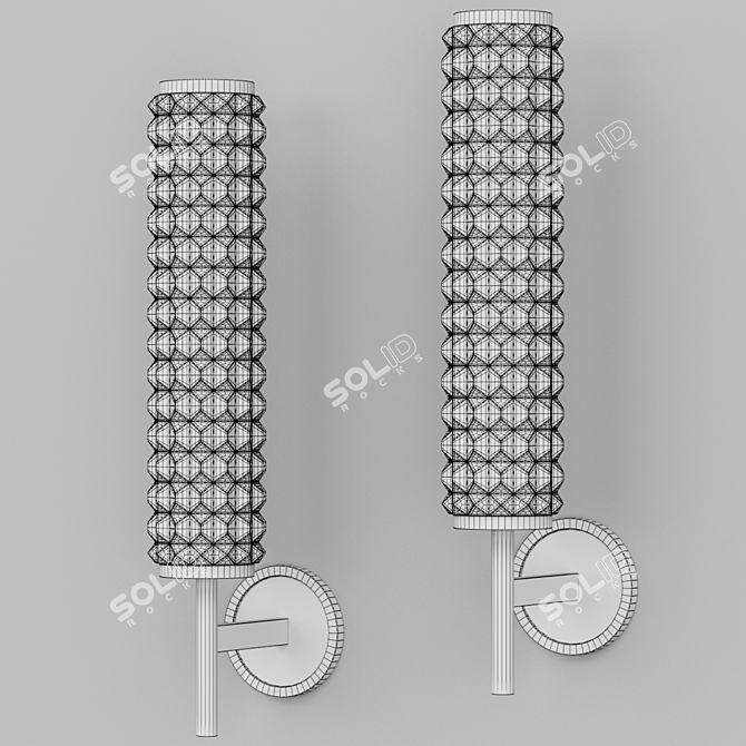 BINA Glass Cylinder Wall Lamp 3D model image 2