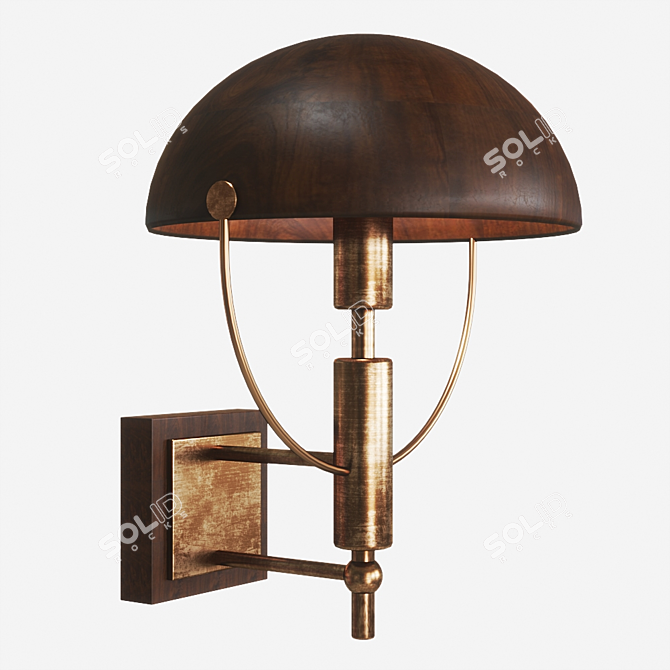 Vintage Walnut Wood Faraday Chair 3D model image 1