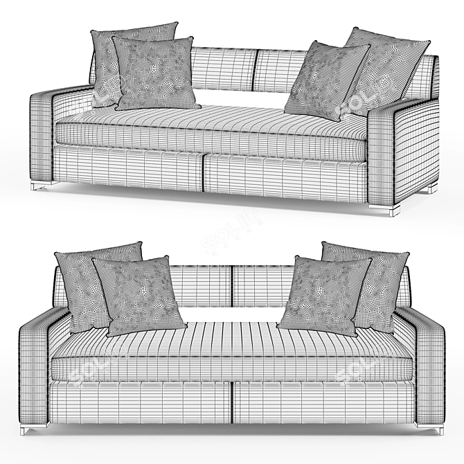 Sleek Philippe Hurel Elton II Sofa 3D model image 5