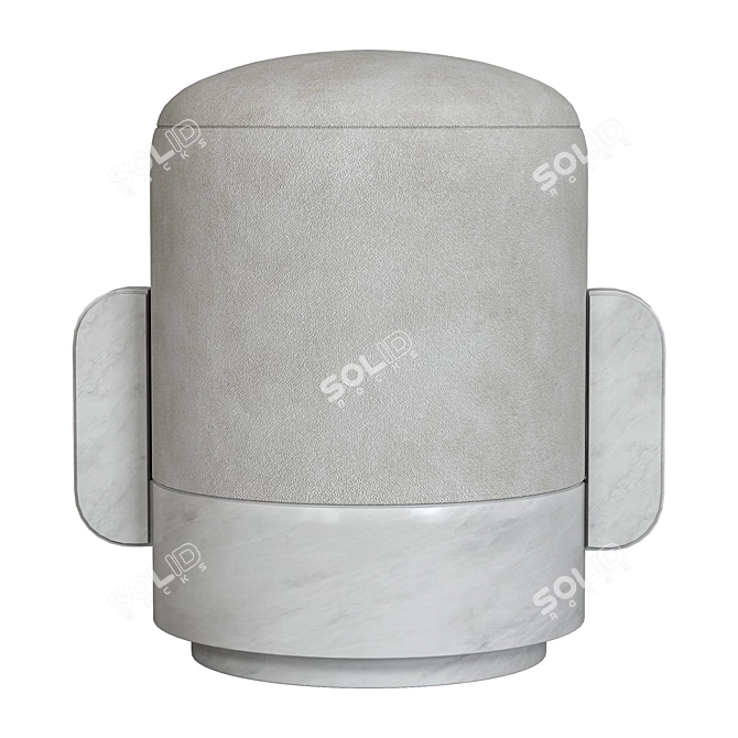 Dedar Belsuede Avorio Poufs: Marta I & II 3D model image 2
