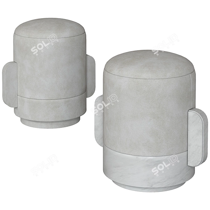 Dedar Belsuede Avorio Poufs: Marta I & II 3D model image 5