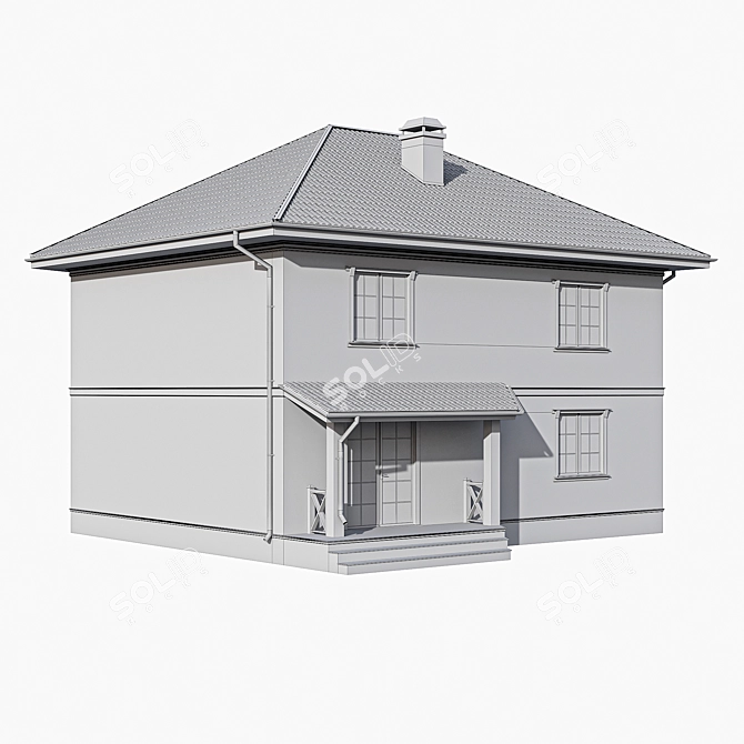 Stately Two-Storey Cottage with Bay Window 3D model image 6