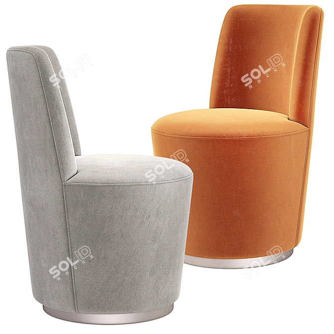 Swivel Velvet Dining Chair 3D model image 3