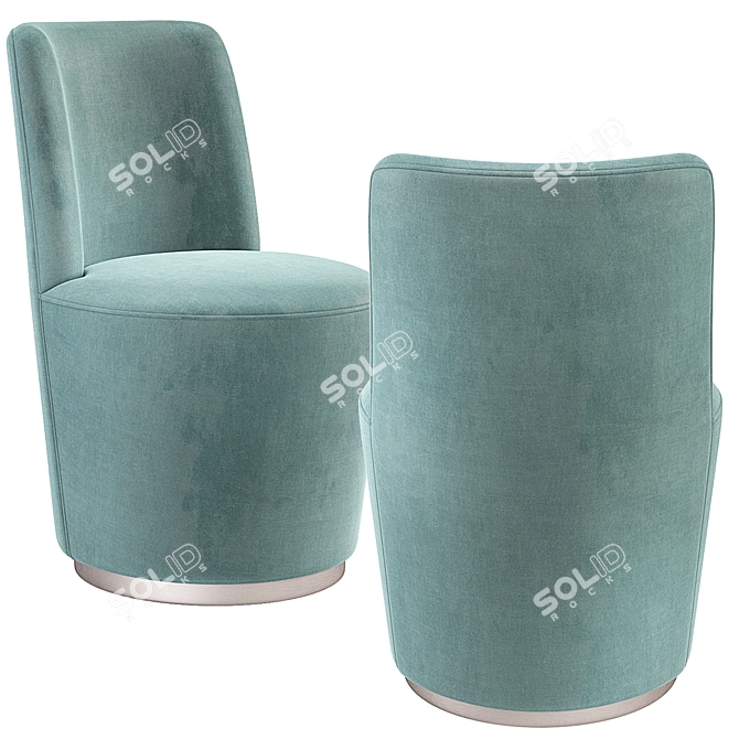 Swivel Velvet Dining Chair 3D model image 4