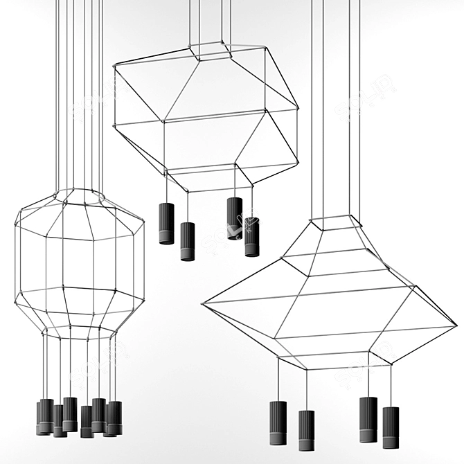 Peking Pendant Chandelier: Elegant Lighting Solution 3D model image 2