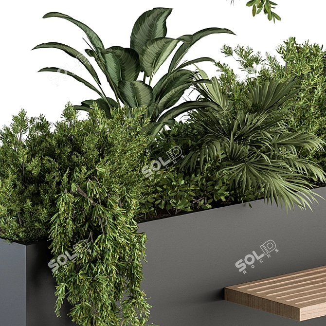 Urban Oasis: Plant Box Bench Set 3D model image 2