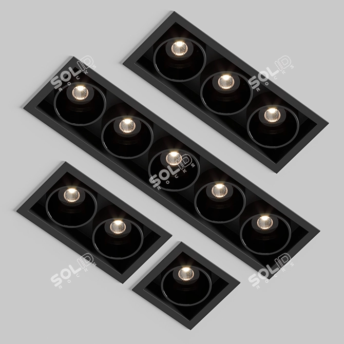 Arkos Light Set: Black Foster Recessed Lights 3D model image 1