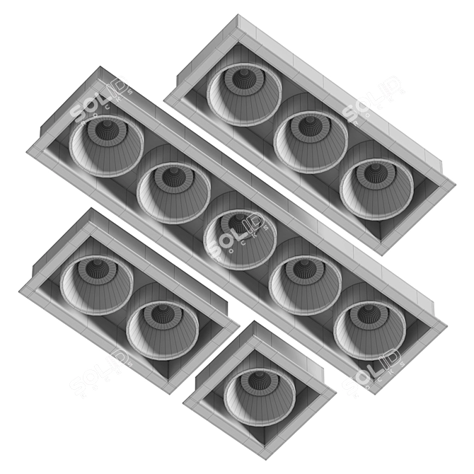 Arkos Light Set: Black Foster Recessed Lights 3D model image 3