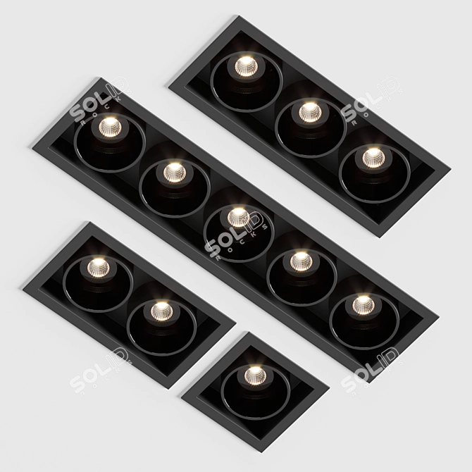 Arkos Light Set: Black Foster Recessed Lights 3D model image 5