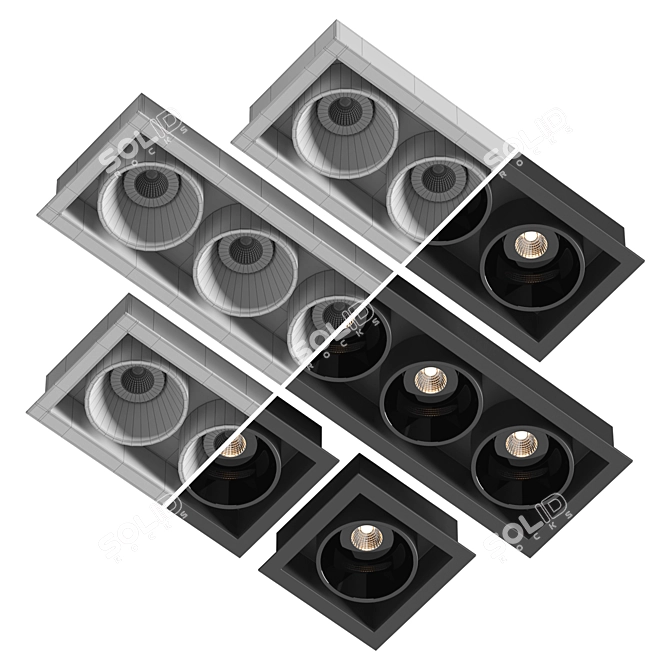 Arkos Light Set: Black Foster Recessed Lights 3D model image 6