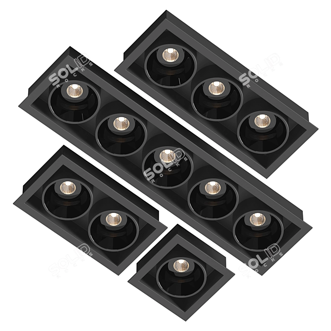 Arkos Light Set: Black Foster Recessed Lights 3D model image 8