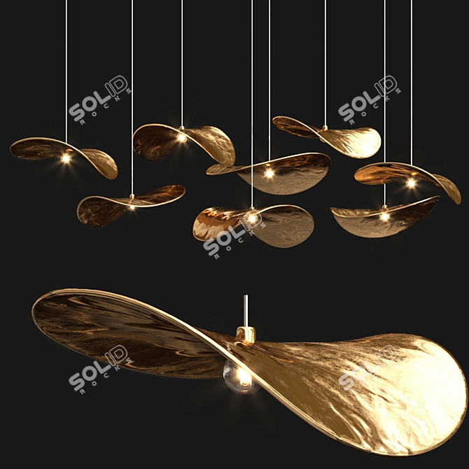 Gervasoni Brass Pendant Light 3D model image 1