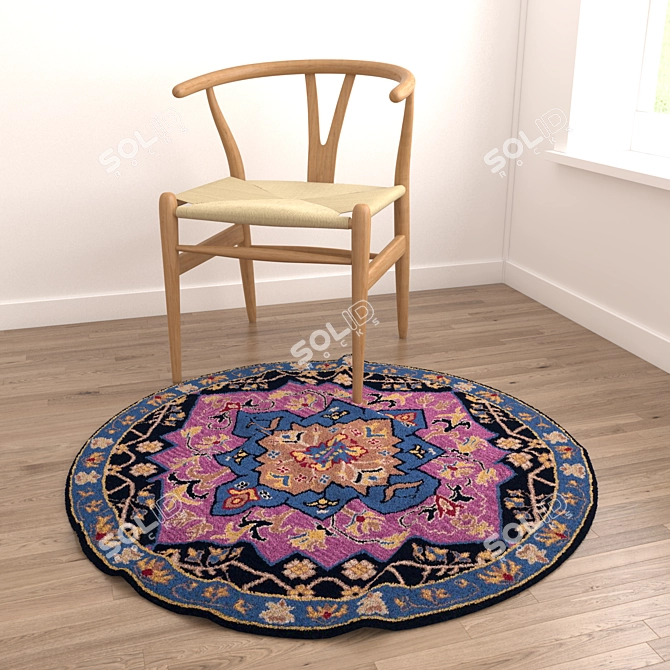 Modern Round Rugs Set 3D model image 2