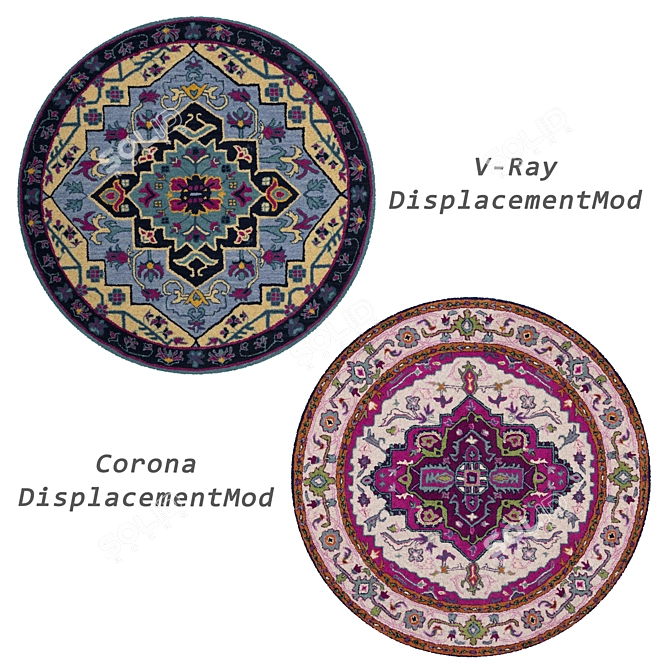 Modern Round Rugs Set 3D model image 3